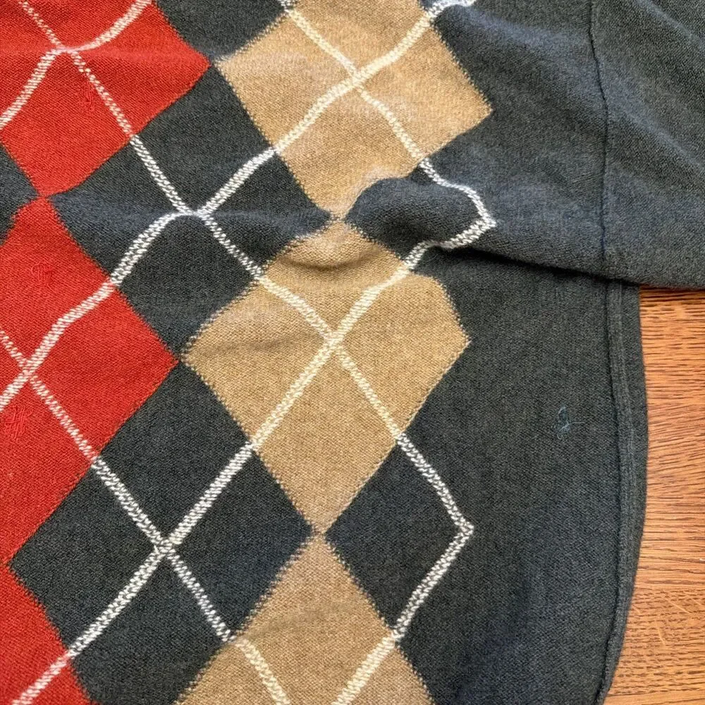 Vintage Bullock & Jones Lambswool Sweater Argyle Scotland Men’s XL Fits Like L